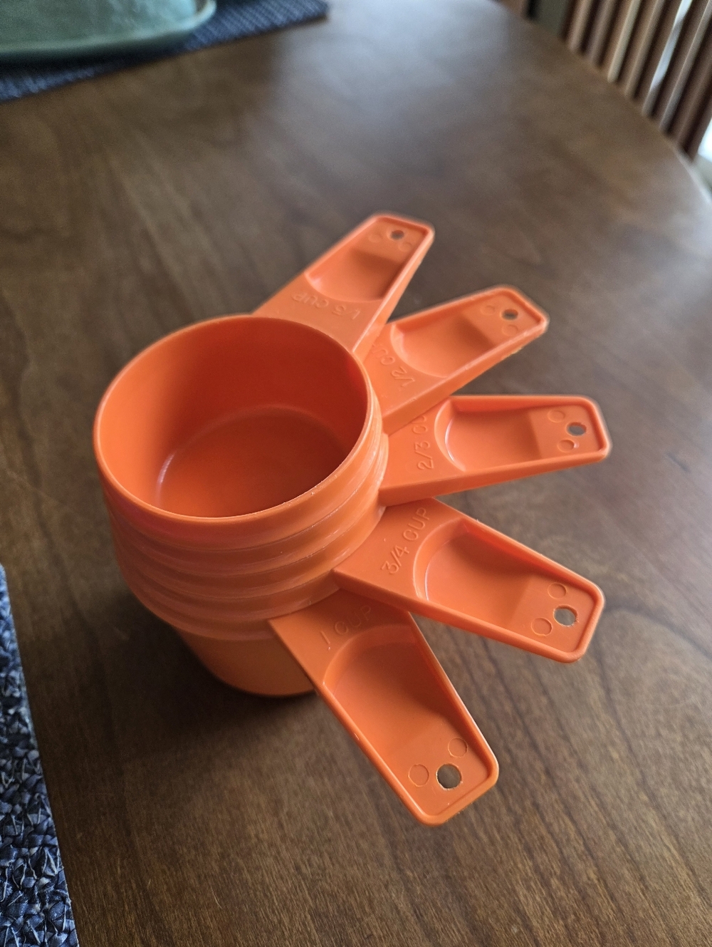 Vintage 70s Tupperware Burnt Orange Measuring Cups